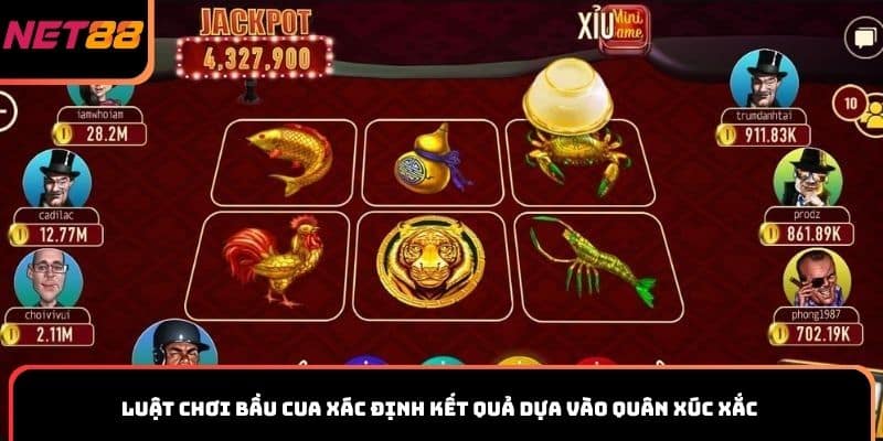 Luật chơi Bầu Cua xác định kết quả dựa vào quân xúc xắc